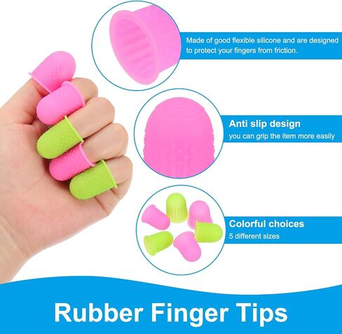 Patikil Rubber Finger Tips ، 30 حزمة سيليكون إبهام أصابع الإصبع ، تُسرة أصابع الإصبع ، تغطي منصات الحراسة قبضة كشقة لخياطة المكتب ، والحجم الصغير الوردي in Kuwait