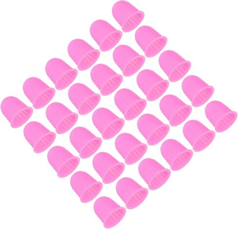 Patikil Rubber Finger Tips ، 30 حزمة سيليكون إبهام أصابع الإصبع ، تُسرة أصابع الإصبع ، تغطي منصات الحراسة قبضة كشقة لخياطة المكتب ، والحجم الصغير الوردي in Kuwait