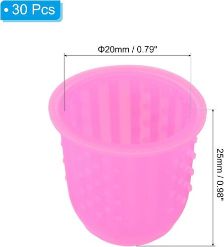 Patikil Rubber Finger Tips ، 30 حزمة سيليكون إبهام أصابع الإصبع ، تُسرة أصابع الإصبع ، تغطي منصات الحراسة قبضة كشقة لخياطة المكتب ، والحجم الصغير الوردي in Kuwait