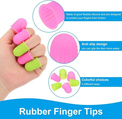 Patikil Rubber Finger Tips ، 30 حزمة سيليكون إبهام أصابع الإصبع ، تُسرة أصابع الإصبع ، تغطي منصات الحراسة قبضة كشقة لخياطة المكتب ، والحجم الصغير الوردي in Kuwait