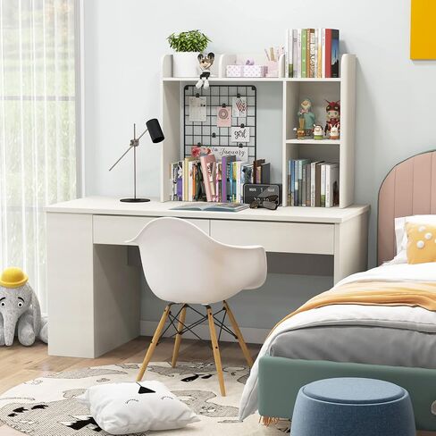 Tangkula Desktop Bookshelf, Countertop Storage Hutch with 5 Shelves for Computer Desk, Desk 3-Tier Display Rack, Multipurpose Wood Desktop Hutch Storage Organizer for Dorm Office Home in Kuwait
