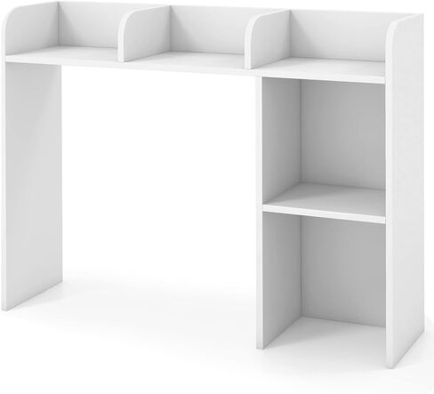 Tangkula Desktop Bookshelf, Countertop Storage Hutch with 5 Shelves for Computer Desk, Desk 3-Tier Display Rack, Multipurpose Wood Desktop Hutch Storage Organizer for Dorm Office Home in Kuwait