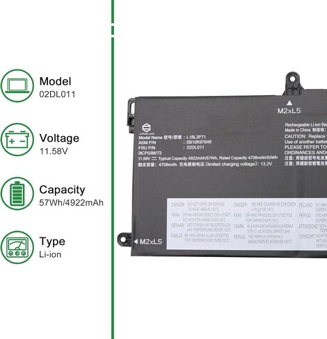 L20M4P71 SB10T83216 5B10W13973 Laptop Battery Replacement for Lenovo ThinkPad X1 Carbon 9th 10th 11th Gen X1 Yoga 6th 7th 8th Gen Series L20C4P71 SB10T83217 L20D4P71 L20L4P71 15.44V 57Wh in Saudi Arabia