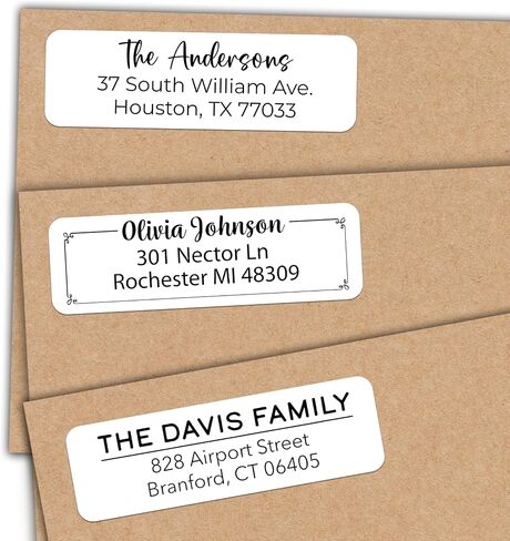 Personalized Return Address Labels - Custom Address Stickers on Sheets (50-1000 Labels) (Black and White) in Saudi Arabia