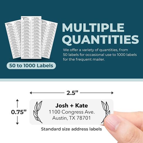 Personalized Return Address Labels - Custom Address Stickers on Sheets (50-1000 Labels) (Black and White) in Saudi Arabia