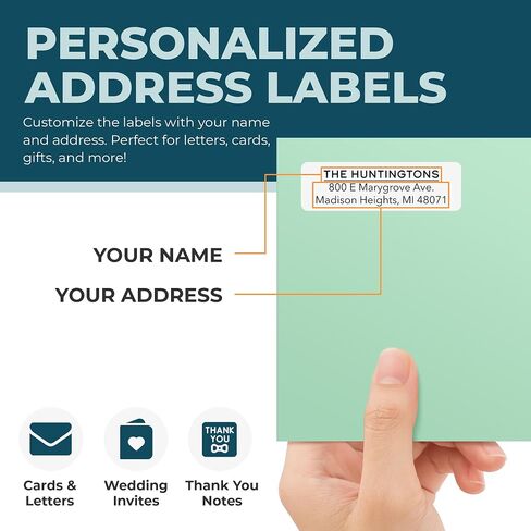Personalized Return Address Labels - Custom Address Stickers on Sheets (50-1000 Labels) (Black and White) in Saudi Arabia