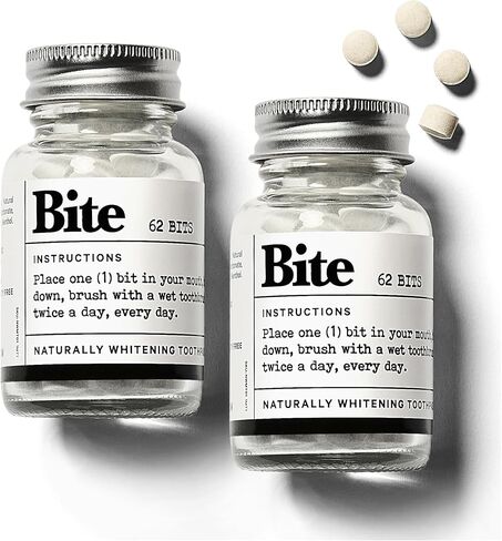 BITE Toothpaste Bits with Nano Hydroxyapatite - Eco and Travel-Friendly Whitening Toothpaste Tablets (Mint) 124.0 Count in Saudi Arabia
