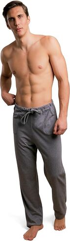 Cottonique Men's Latex-Free Drawstring Lounge Pants Made from 100% Organic Cotton (Black) in Kuwait