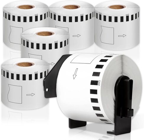 COLORWING Compatible Brother DK-2205 Continuous Paper Label Rolls 2-3/7" x 100'(62mm x 30.48m) Use with Brother QL Label Printer QL-500 QL-570 QL-700W QL-800 QL-810W, 6 Rolls+1 Frame in Saudi Arabia