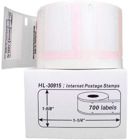 HOUSELABELS Compatible DYMO 30915 Internet Postage Labels (1-5/8" x 1-1/4"), Strong Permanent Adhesive, Compatible with DYMO LW 450, 4XL, Rollo & Zebra Desktop Printers, 2 Rolls /1400 Labels in Saudi Arabia