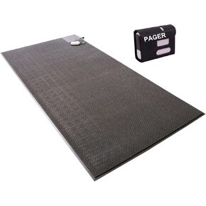 Smart Caregiver Floor Mat Alarm and Pager System - Includes Wireless Pager That Alerts When Someone Steps on The Durable 24in x 48in Floor Mat Sensor