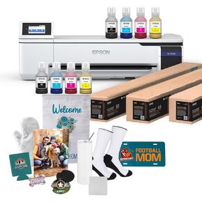تتضمن Epson Surecolor F570 Pro 24 "طابعة تسامي سطح المكتب ، مجموعتين كاملتين للحبر ، دليل المستخدم ، ورقة التسامي ، وتثبيت SCF570PE المجاني (الطابعة والأصحاب)
