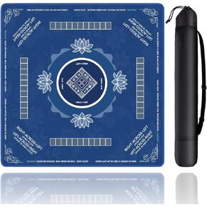 Mahjong Mat,Mahjong Mat for Table with Bag,31.5" x 31.5" Rubber Anti Slip and Noise Reduction Board Gaming Mat for Mah Jongg,Poker,Board Tile Games, Dominoes