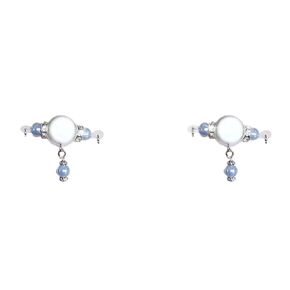 PAIR Fake Barbell - NON PIERCING nipple jewelry -Periwinkle Pearls