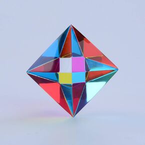 CMY Cubes The Aether (50mm) - Cyan, Magenta & Yellow Polyhedron - Subtractive Color Mixing Optical Octahedron - Teaches Subtractive Color Mixing - Educational, Physics & Kinetic Art Desk Object