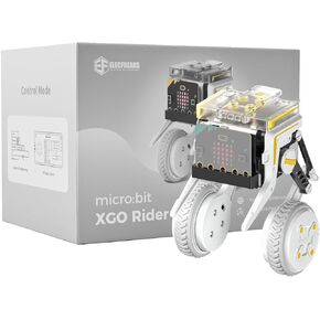 ELECFREAKS Micro:bit XGO Rider Kit Makecode Programing Two-Wheeled Robot,Self-Balancing Car Bionic Built-in IMU and Brushless Motor All-Metal Servo,Opens Underlying Python Protocol(Without microbit)