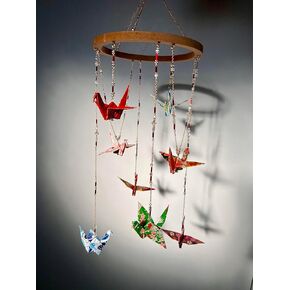 Origami Crane Decorative Mobile Hanger Round