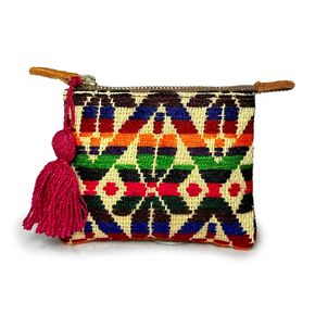 Purse "Elisa", made by Jühue Artesanal, Handmade purse made in Mexico, Multicolor purse, hand embroidery, unique piece, Embroidered purse, Mexican embroidery, Made in Mexico, Suede purse