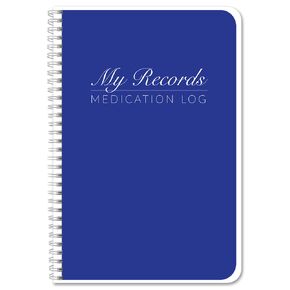 BookFactory Medication Log Book Daily Medicine, Pills, Drug, Prescription, Medications and Reaction Tracking Record Journal Logbook - Wire-O, 110 Pages, 6'' x 9'' (LOG-110-69CW-PP(Medication-Log))