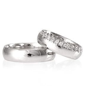 Classic Wedding Ring Sets 925 Sterling Silver Couple Matching Wedding Ring Set Personalized Man and woman Wide Silver Wedding Ring Set