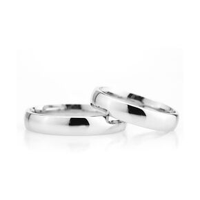 4 mm Wedding Ring Set Couple Matching Wedding Band Set Personalized Man and Woman Silver Wedding Ring Set