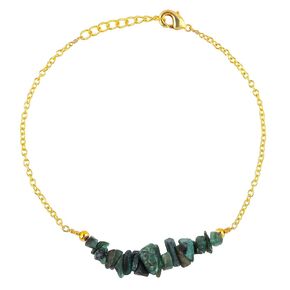 Natural Clear Quartz Bar Bracelet – 8" Adjustable Gold-Plated Chain, Raw Crystal Healing Jewelry, Handmade Gift for Women