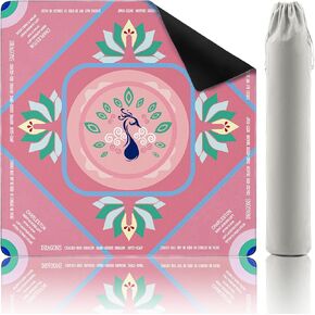 Mahjong Mat,32.2x32.2 Inch Non-Slip and Noise Reduction Mah Jong Table Mat with Carrying Bag for Mahjong, Poker, Board Games, Dominoes Green