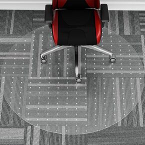 WASJOYE Office Chair Mat for Carpet, 36" Round Clear Home Carpet Chair Mat Protector Cover with Non-Slip Studded for Computer Desk Rolling Chair