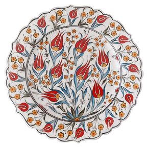 Handmade Ceramic Wall Plate, 30 cm (11.8 inches) Turkish Iznik Ceramic Plate 30 cm in Diameter