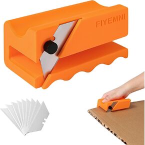 Cardboard Cutter for Cat Scratchers, Cut 1.6" Wide Cardboard Strips, 3D Printed Cat Scratcher Cardboard Cutter, Cardboard Box Cutter Tool, Includes 10 Blades, Orange