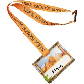 Fun Express Egyptian VBS Name Tag Breakaway Lanyards - Durable Safe and Colorful Lanyards for Vacation Bible School Events - Ideal for Name Tags Identification and Group Activities - 12 Pieces