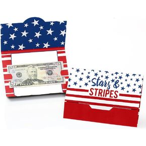 Big Dot of Happiness Stars and Stripes - Memorial Day, 4th of July and Labor Day USA Patriotic Independence Day Party Money and Gift Card Holders - Set of 8
