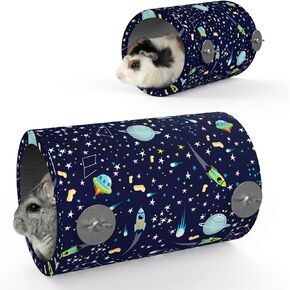 Chinchilla Hanging Cooling Tunnel Toys, Small Animals Tubes Tunnel Toys, Ferret Chinchilla Squirrel Guinea Pig Rat Cage Accessories (Starry Sky)