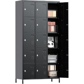 72" H Metal Storage Lockers with Doors and Rod,Industrial Combination Employee Lockers for Office,Home Gym,School,Assembly Required,7+1Doors,Grey