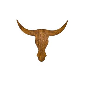 Large Wood Cow Skull 31.5 Inch Longhorn Rustic Southwestern Wall Sculpture Farmhouse Handmade Bull Head Wall Art Wooden Wall Decor Entryway Livingroom Man Cave Kitchen Wall Decor 31.5'' x 25''