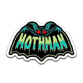 4" Mothman Sticker Lowbrow Batwing Cryptid Cryptozoology Sticker, Waterproof Vinyl Sticker for Car, Auto, Water Bottles, Phone Case, or Laptop Decal