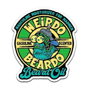 4" Weirdo Monster Fink Beard Oil Sticker Rat Rod Kustom Kulture Sticker, Waterproof Vinyl Sticker for Car, Auto, Water Bottles, Phone Case, or Laptop Decal