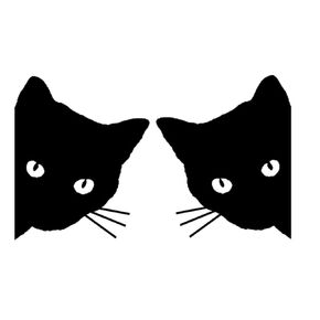Black Peeking Cat Sticker MIRRORED 6" Decal tp 186 For Car Bumper Window Vinyl