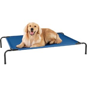 Elevated Dog Bed for Large Dogs,Raised Dog Cots,Indoor & Outdoor Cooling Waterproof Pet Hammock with Washable Breathable Mesh,Blue 50in