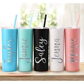 Personalized Stainless Steel Tumbler, Personalized Gift, Employee Gift, Bridesmaid Gift, Personalized Water Bottle, Bachelorette Party Cups, Vinyl Decal, Girls Trip Cups, Water Bottle with Name