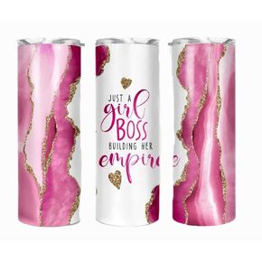 Just a Girl Boss Building her Empire 20 oz Sublimation Tumbler with lid and straw