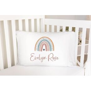 Boho Rainbow Standard Pillowcase | Personalized Pillow Cover | Girls Room Decor | Nursery Decor (One Pillowcase)