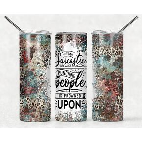 Sarcastic Funny Tumbler with Straw Lid for Women Coworkers Gift 20 oz Travel Drink Cup (Not Crazy)
