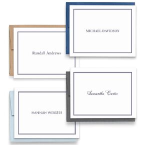 Personalized Stationary for Men or Women, Professional Personalized FOLDED Note Cards, Your Choice of Colors and Quantity