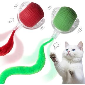 NVTED 2 PCS Interactive Cat Toys for Indoor Cats, Fast Rolling on Carpet Flash and Motion Activated Cat Balls for Bored Indoor Cats