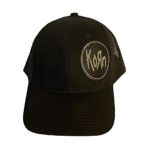 Korn Mesh Trucker Baseball Cap with Black Leatherette Patch
