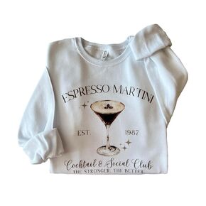 Up2ournecksinfabric - Espresso Martini Sweatshirt - Bachelorette Pullover - Party Shirt - Girls Weekend Outfit - Vacation Drinking Crewneck - Birthday Gift for Her - Bride Gift