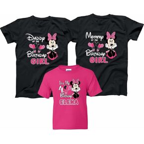 It's My Birthday Girl Minnni pink bow Custom Family birthday GIRL party Matching Cute T-Shirt