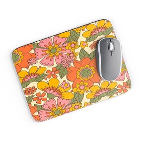 Mousepad Groovy Flowers Mouse Mouse Pad 70s Women Men Desk Accessories Hippie Daisies Pad Office Guds Hights for Cowhort