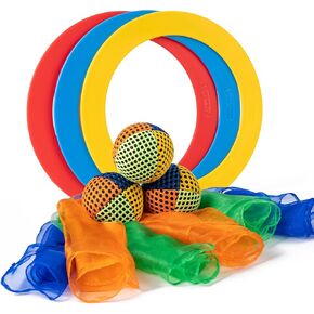 Juggling Starter Set of 3 Juggling Balls 3 Scarves 3 Rings Perfect for Developing Motor and Juggling Skills